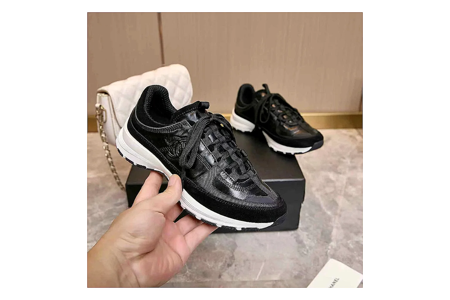 Kako Sheetbase record image for Chanel Black Runner Sneaker thumbnail 4