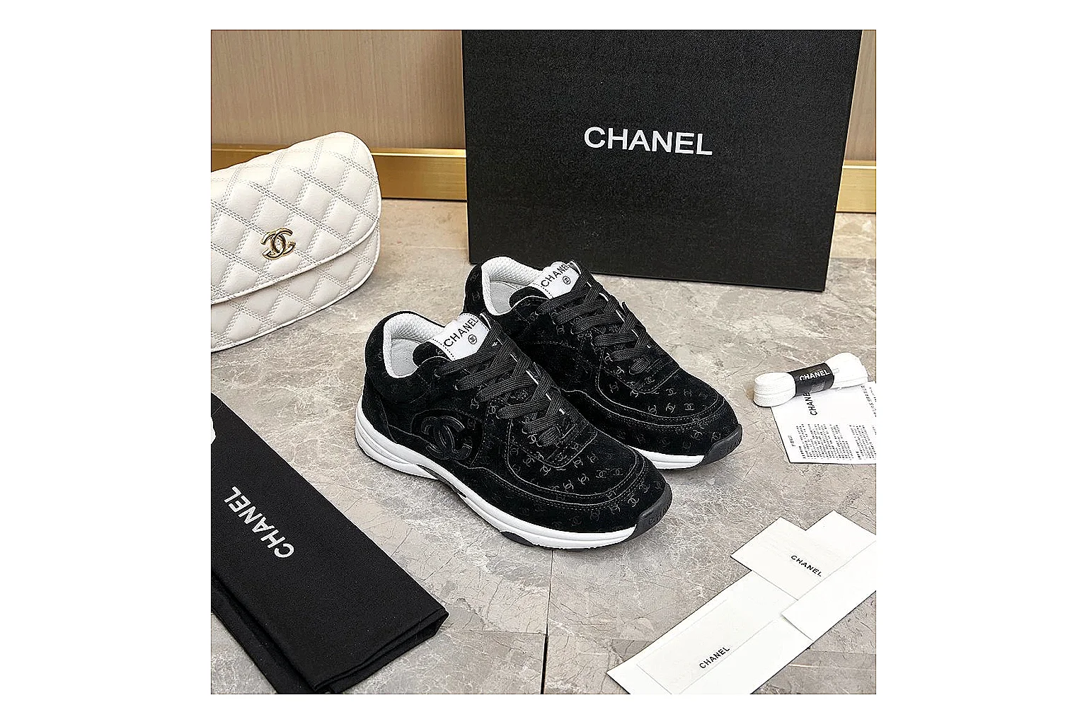 Kako Sheetbase record image for Chanel Black Runner Sneaker thumbnail 3