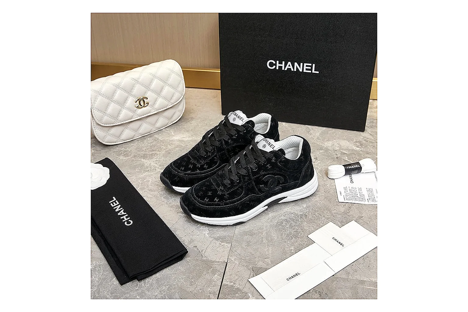 Kako Sheetbase record image for Chanel Black Runner Sneaker thumbnail 6