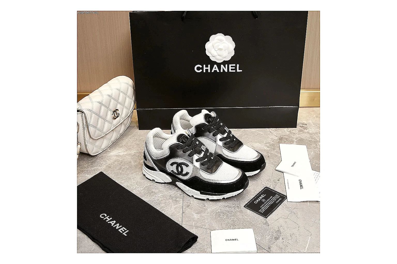 Kako Sheetbase record image for Chanel Black White Runner Sneaker thumbnail 3