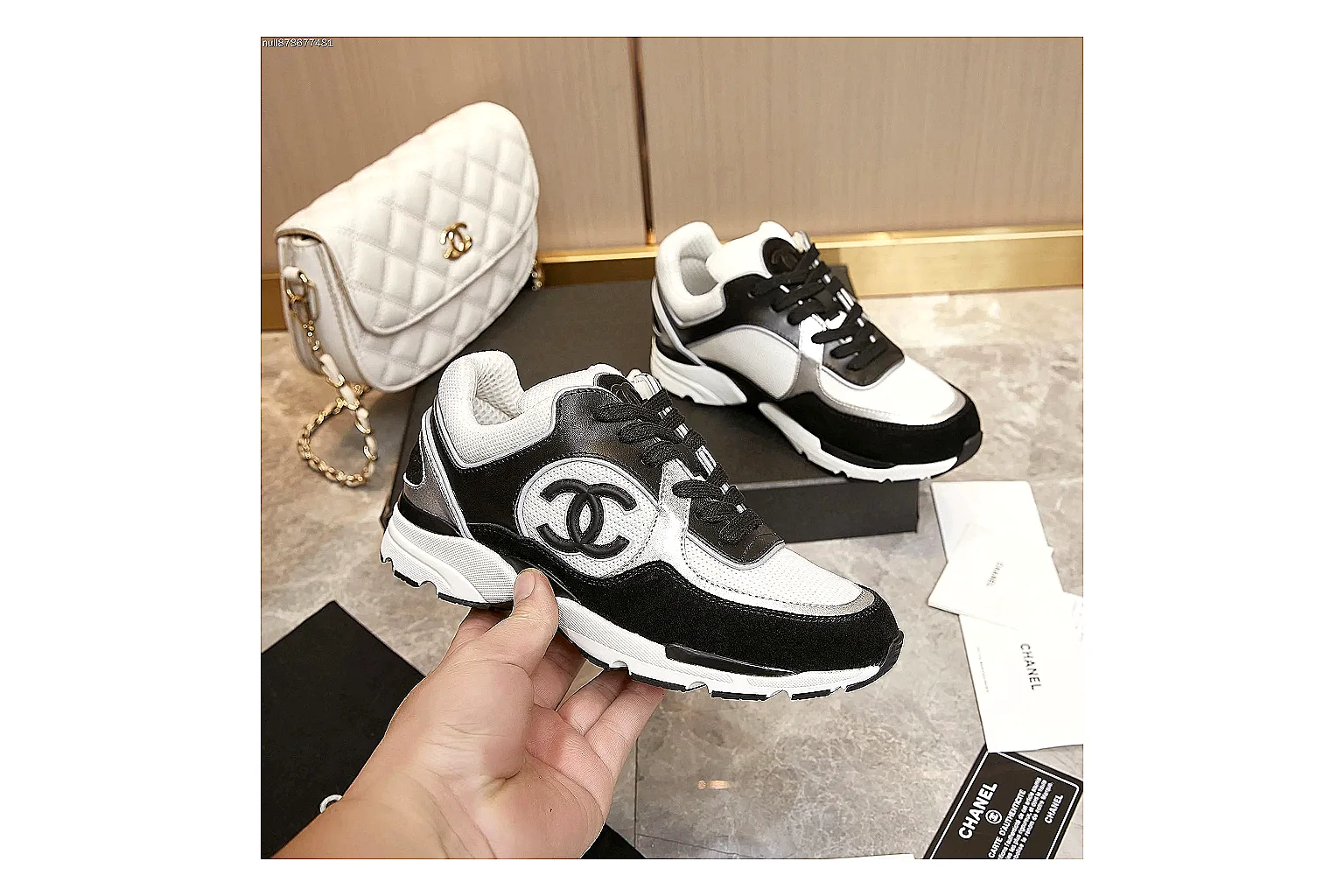 Kako Sheetbase record image for Chanel Black White Runner Sneaker thumbnail 4