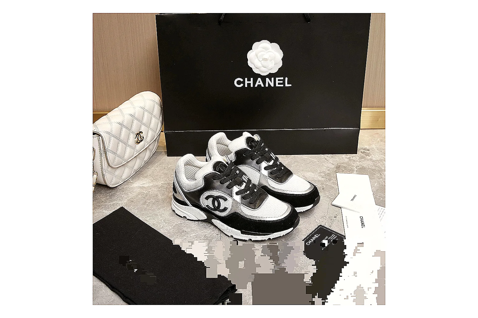 Kako Sheetbase record image for Chanel Black White Runner Sneaker thumbnail 6