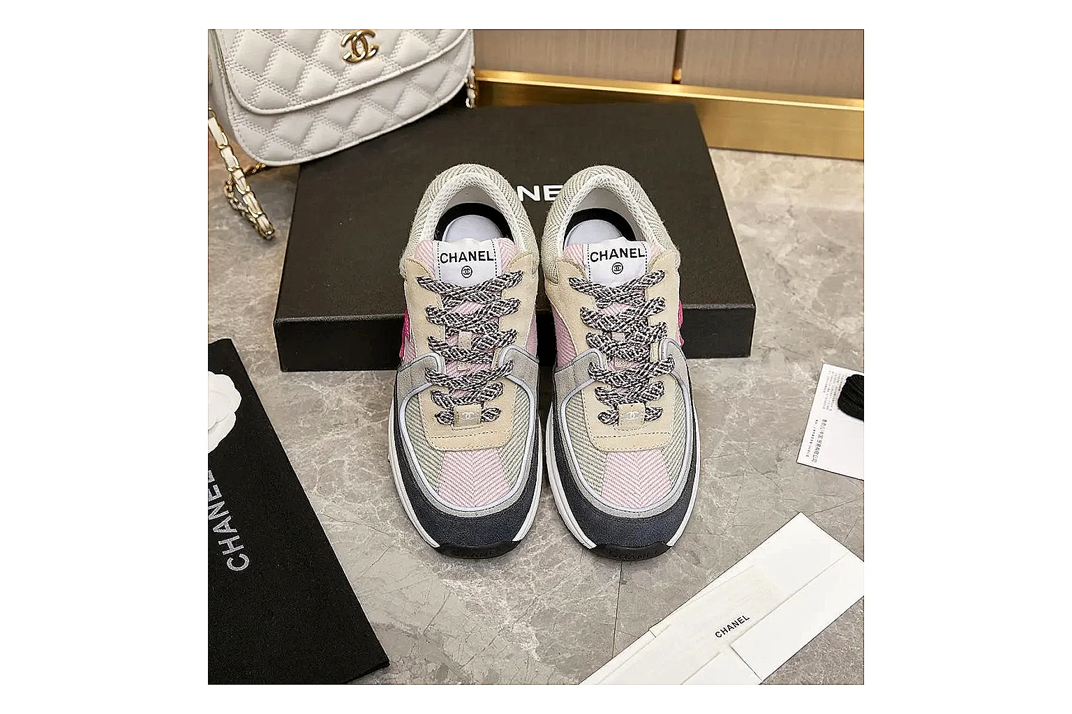 Kako Sheetbase record image for Chanel Black White Runner Sneaker thumbnail 4