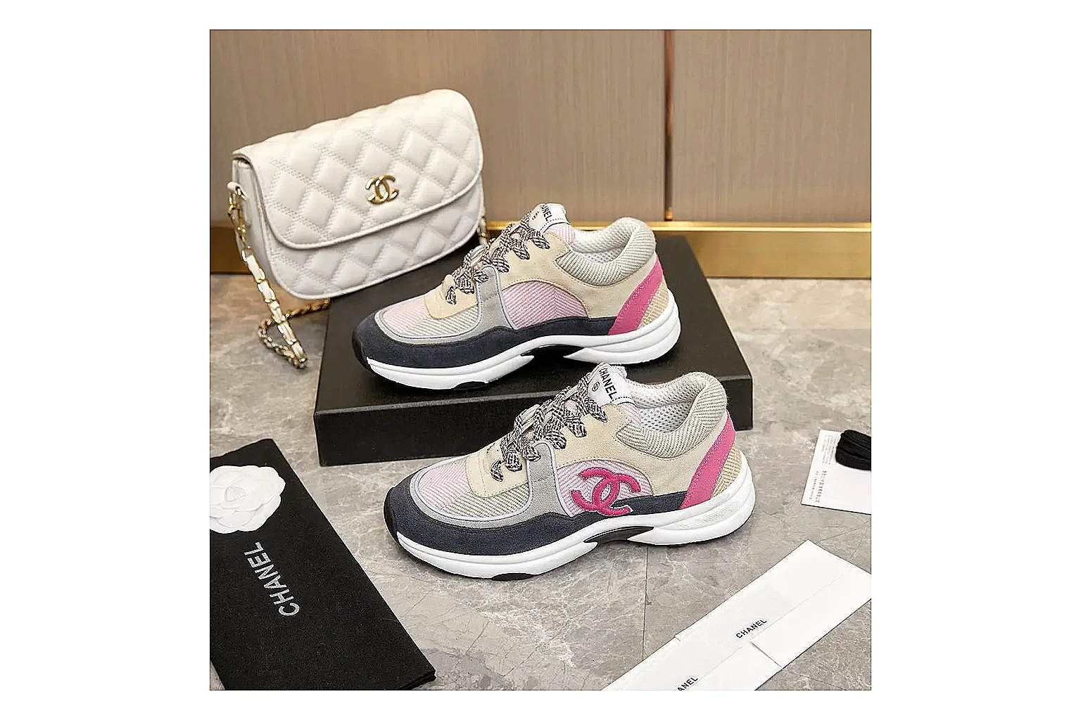 Kako Sheetbase record image for Chanel Black White Runner Sneaker thumbnail 5
