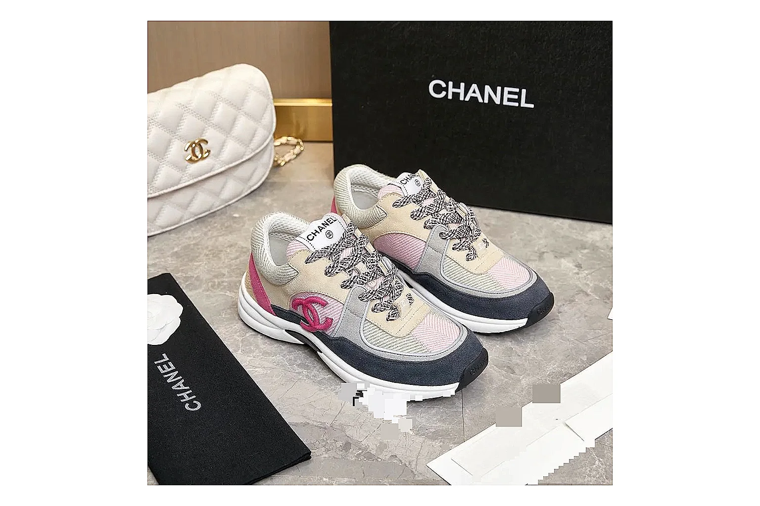 Kako Sheetbase record image for Chanel Black White Runner Sneaker thumbnail 6