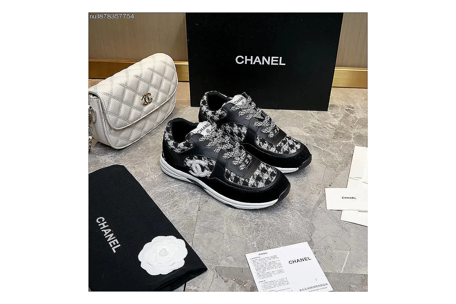 Kako Sheetbase record image for Chanel Black White Runner Sneaker thumbnail 3