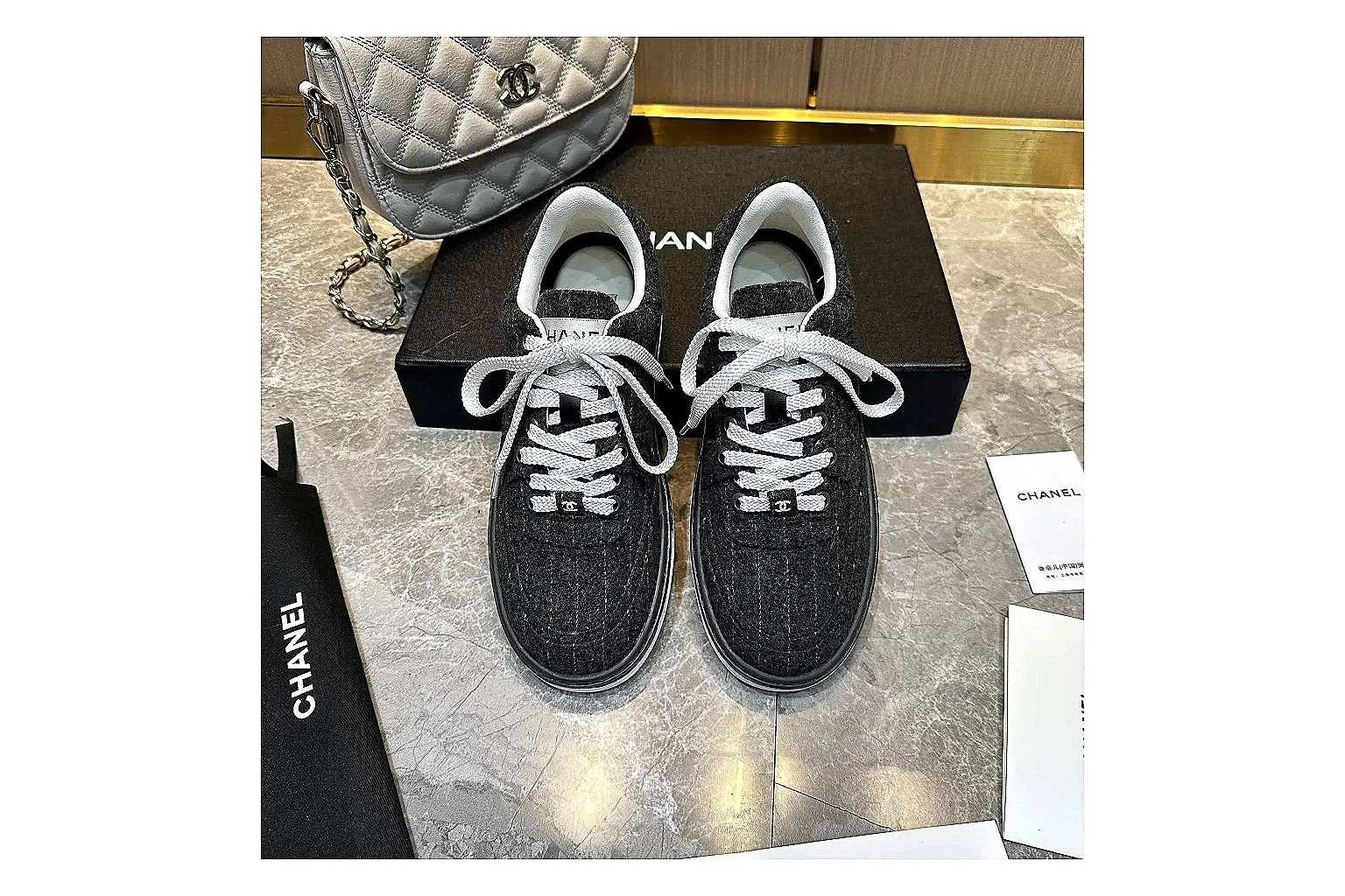 Kako Sheetbase record image for Chanel Black White Runner Sneaker thumbnail 5