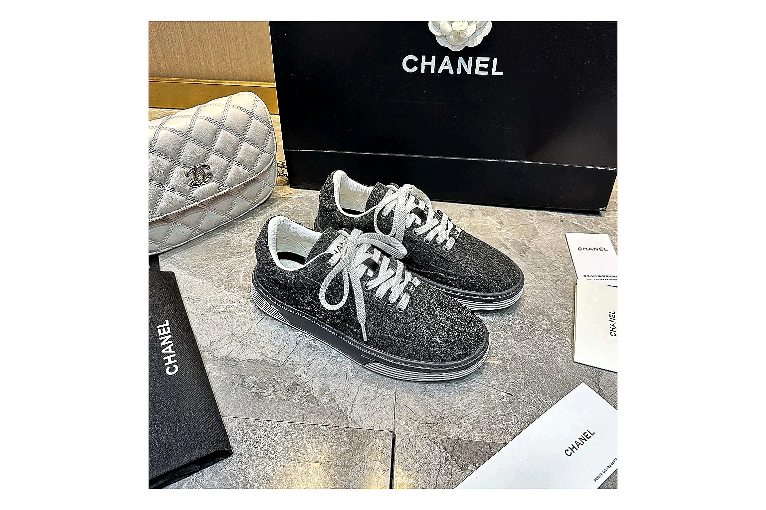 Kako Sheetbase record image for Chanel Black White Runner Sneaker thumbnail 6