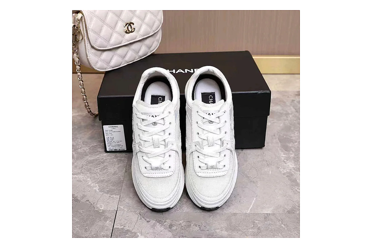 kakosheetbase.com Chanel White Platform CC Runner 1059 White runner product image thumbnail 4
