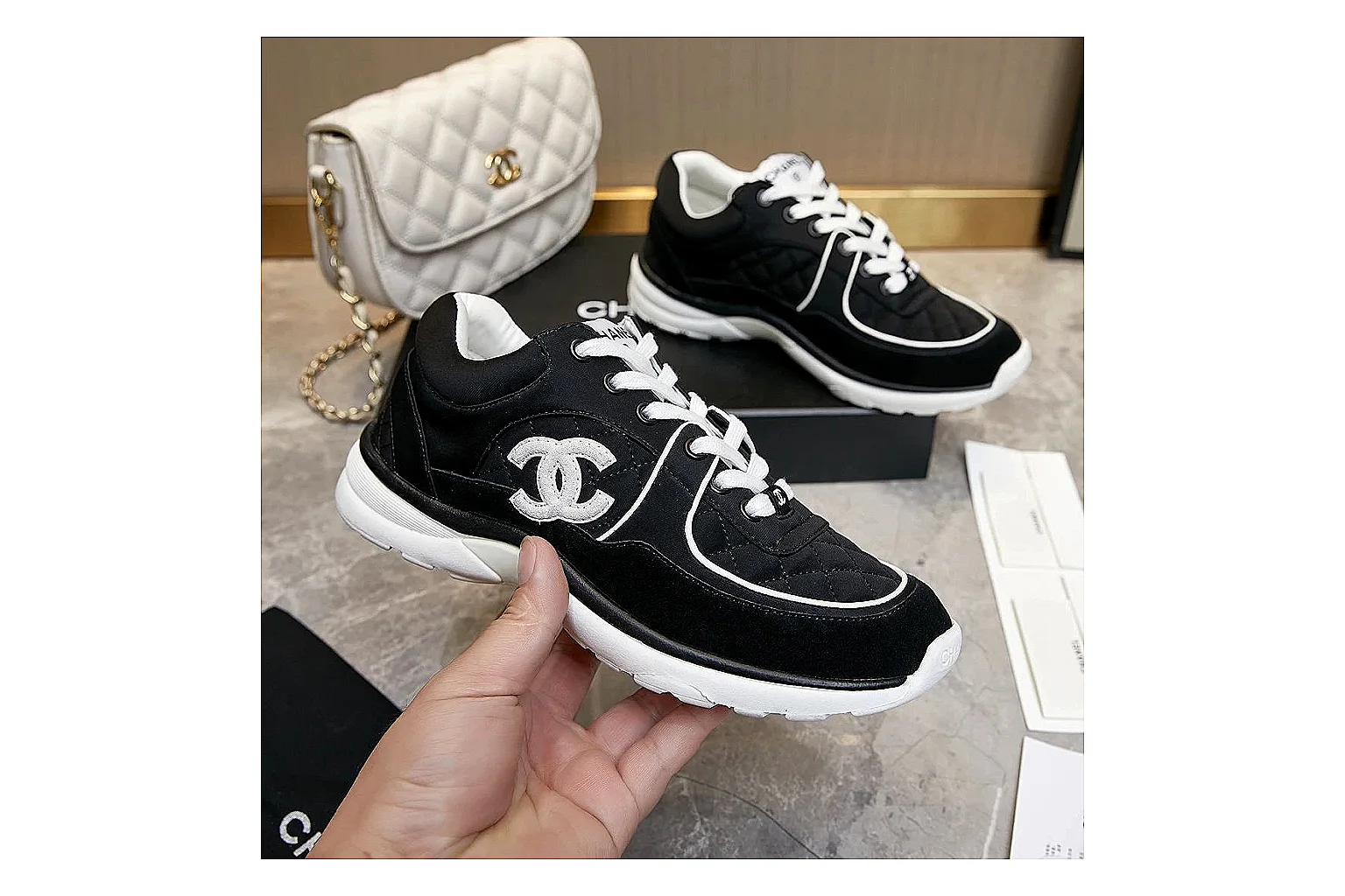 kakosheetbase.com Chanel Black CC Runner 2863 Black runner product image thumbnail 3