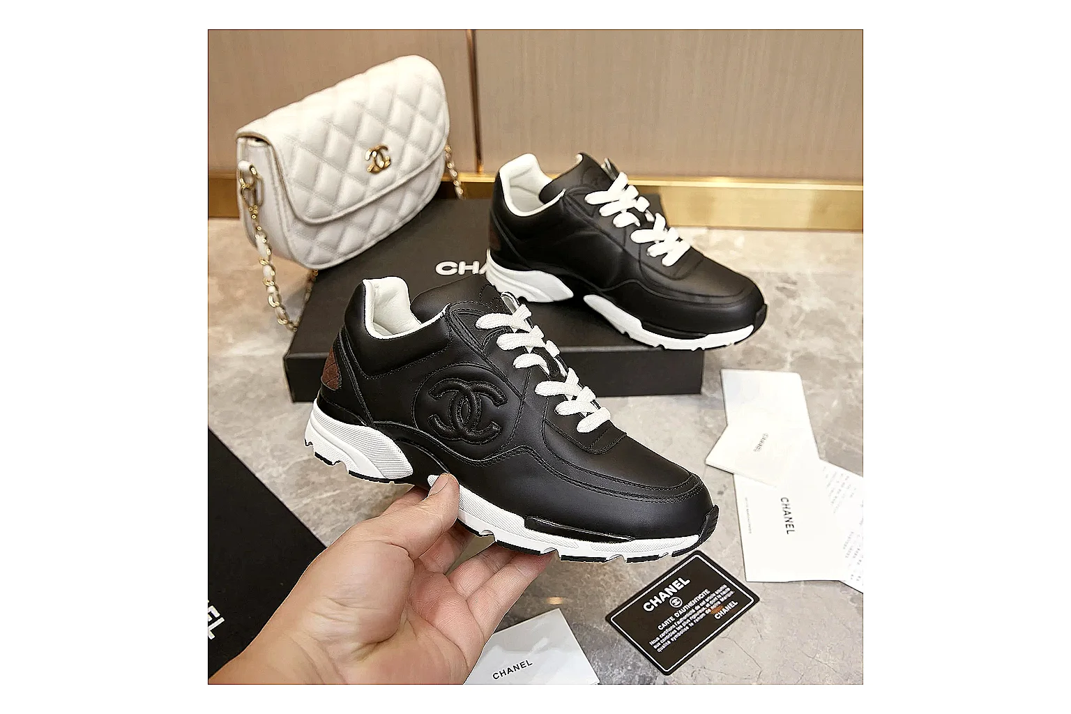 kakosheetbase.com Chanel Black CC Runner 3705 Black runner product image thumbnail 3