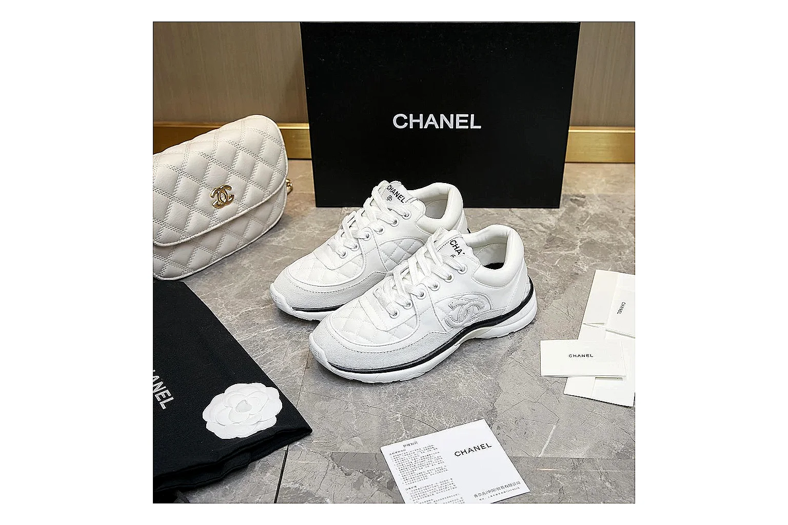 kakosheetbase.com Chanel White CC Runner 2873 White runner product image thumbnail 2