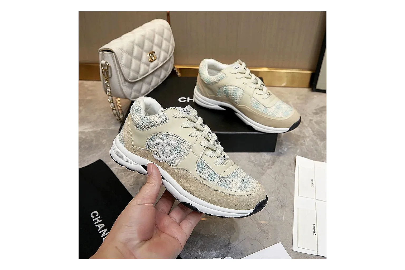 Kako Sheetbase record image for Chanel Cream Quilted Runner
