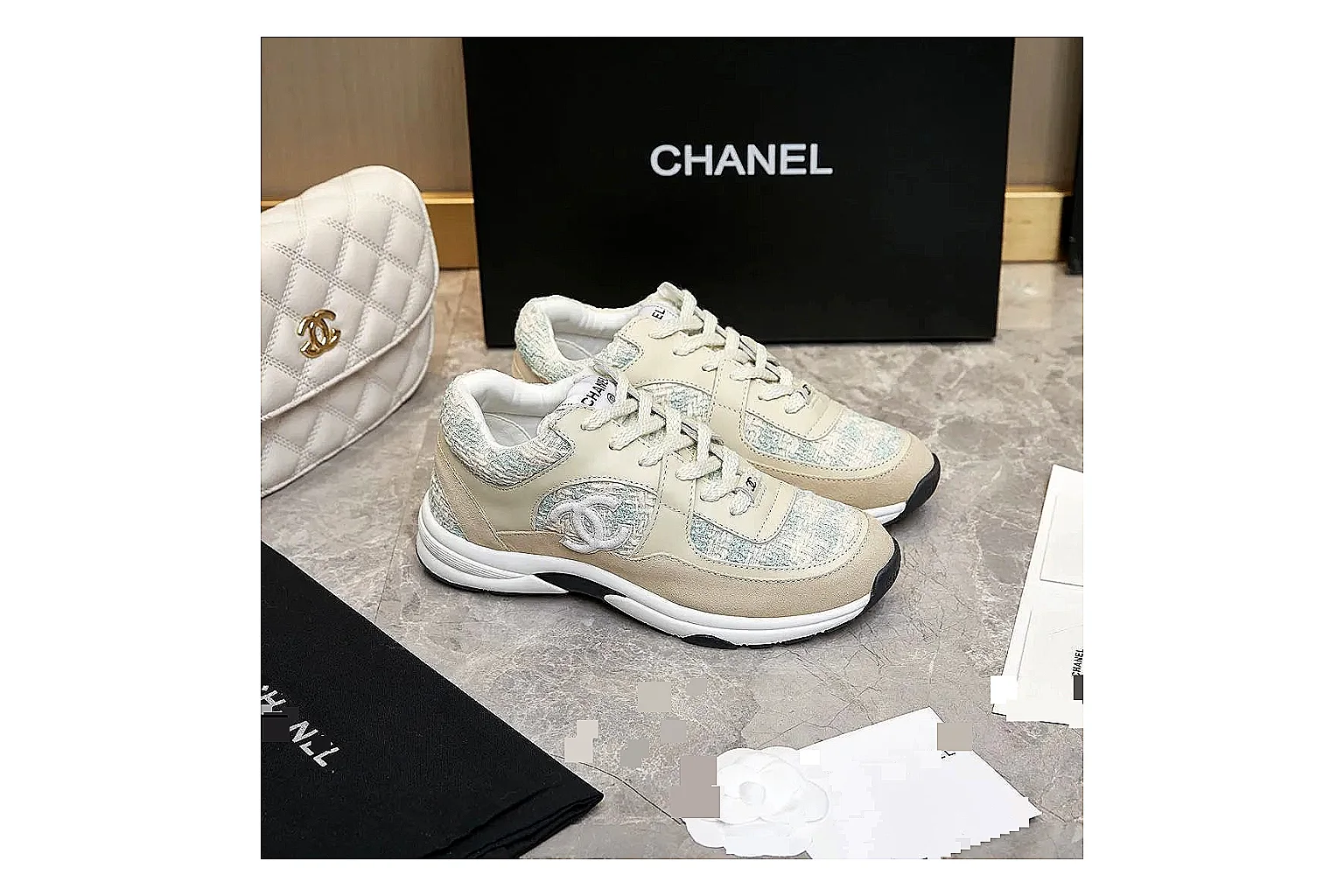 Kako Sheetbase record image for Chanel Cream Quilted Runner thumbnail 6