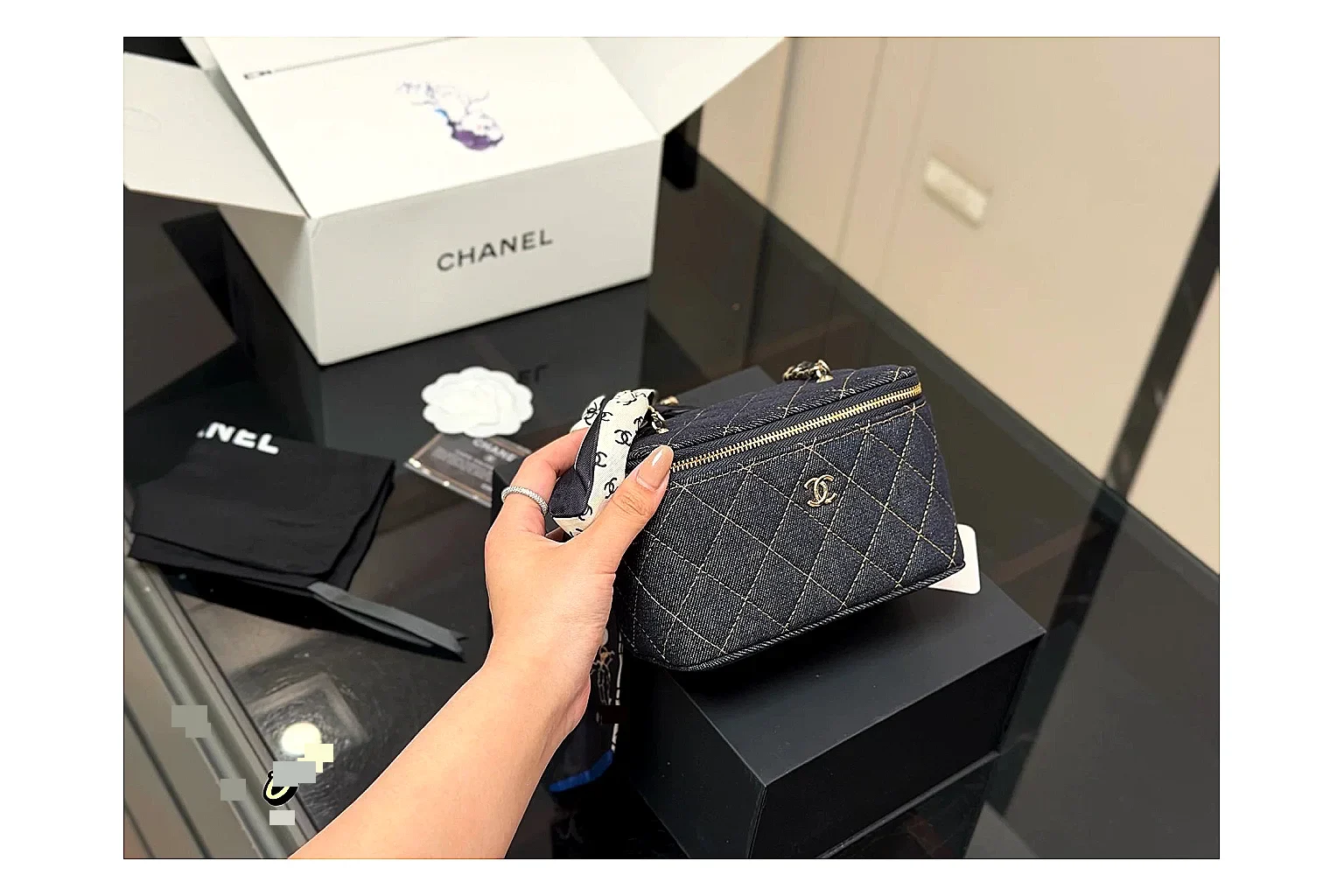 Chanel Quilted Denim Vanity Bag spreadsheet record image SKU 1194080912