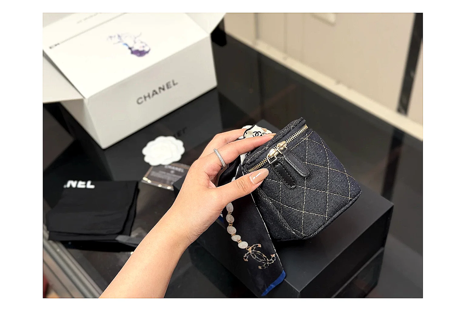 Chanel Quilted Denim Vanity Bag spreadsheet record image SKU 1194080912 thumbnail 3