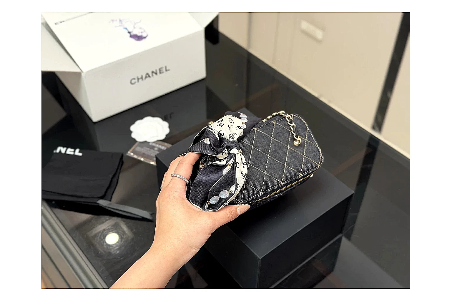 Chanel Quilted Denim Vanity Bag spreadsheet record image SKU 1194080912 thumbnail 6