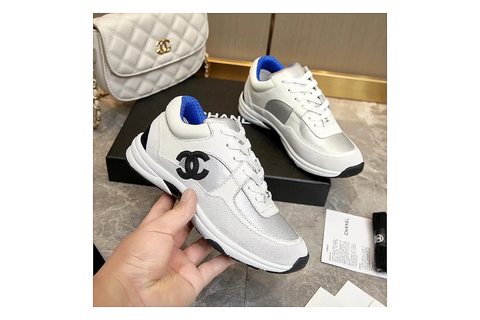 Kako Sheetbase record image for Chanel Gray Runner Sneaker thumbnail 4