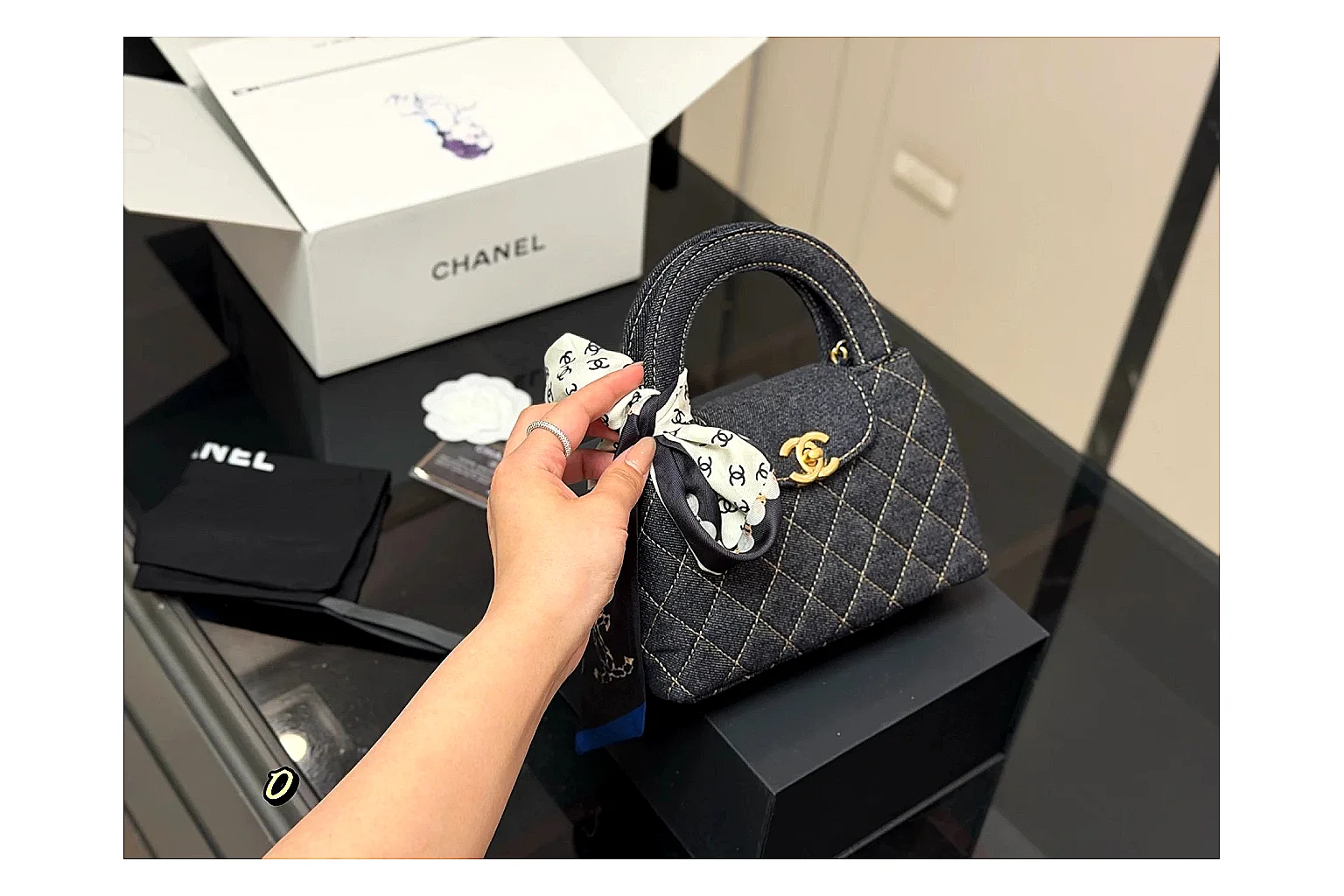 Chanel Quilted Chain Bag Black spreadsheet record photo showing black quilted leather body, chain strap, flap profile, and polished luxury hardware thumbnail 6