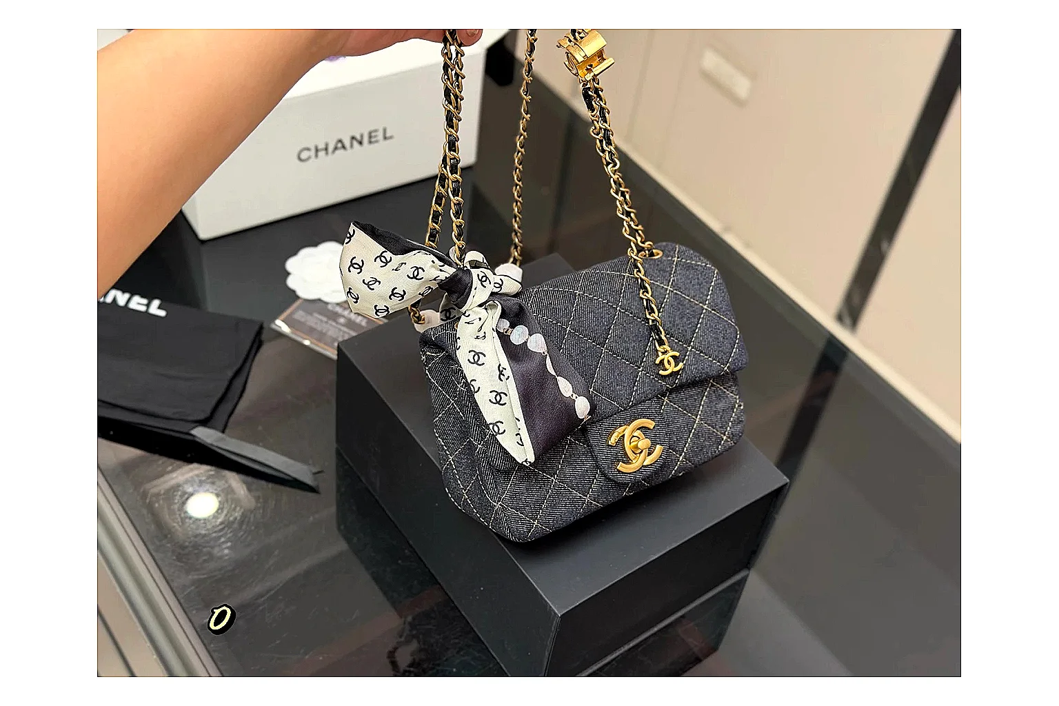 Chanel Quilted Chain Bag Black spreadsheet record photo showing black quilted leather body, chain shoulder strap, flap structure, and polished hardware thumbnail 6