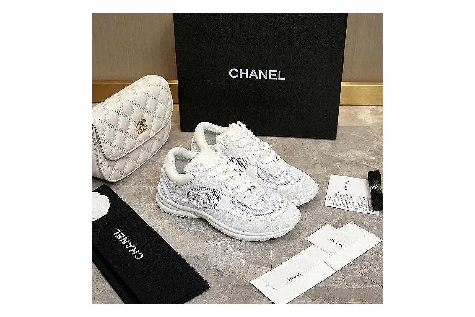 Kako Sheetbase record image for Chanel White Runner Sneaker thumbnail 3