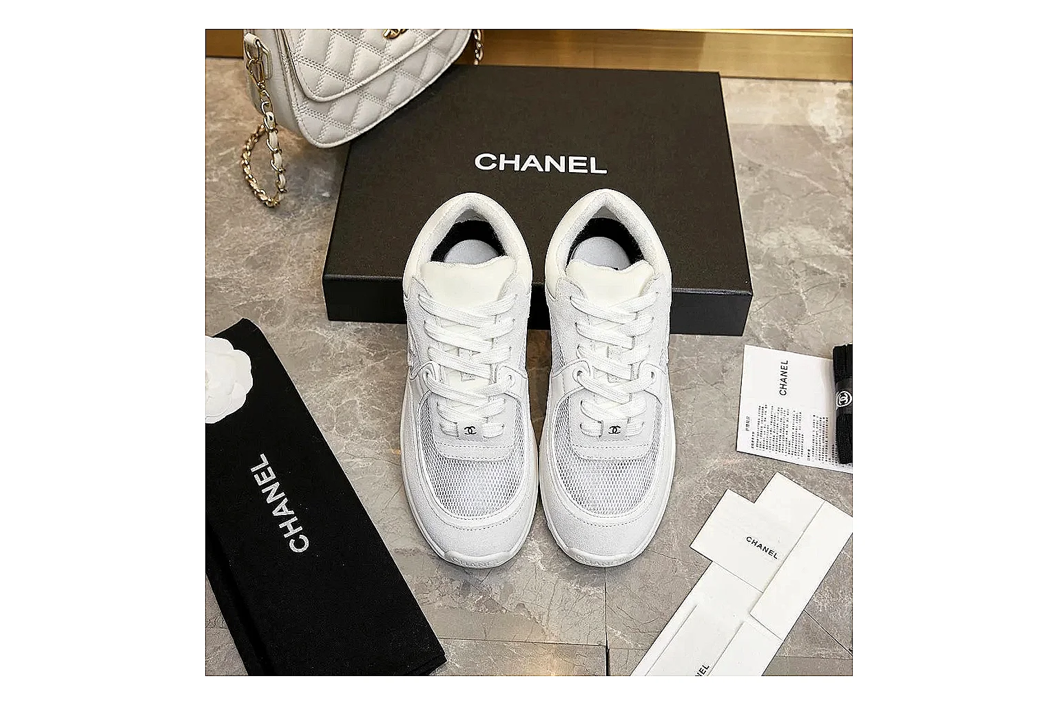 Kako Sheetbase record image for Chanel White Runner Sneaker thumbnail 5