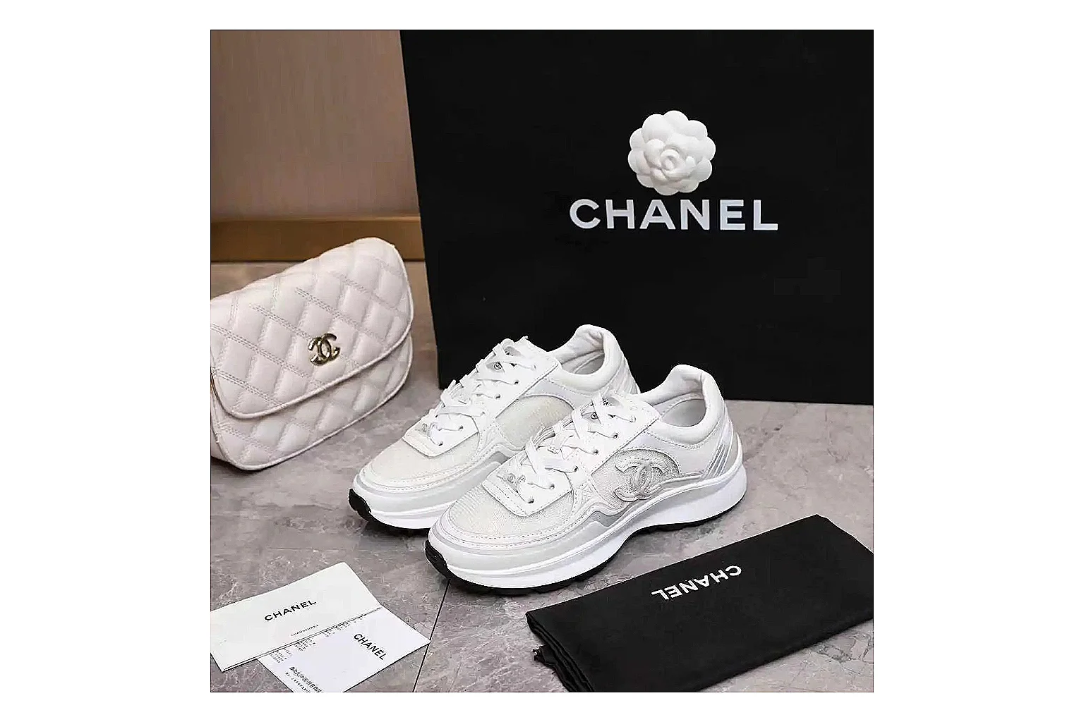 Kako Sheetbase record image for Chanel White Runner Sneaker thumbnail 3