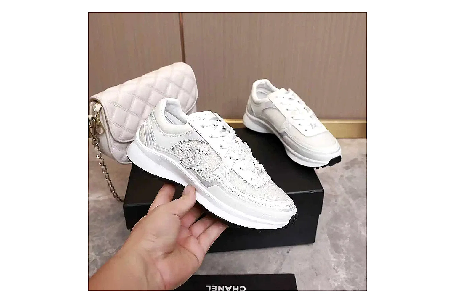 Kako Sheetbase record image for Chanel White Runner Sneaker thumbnail 4