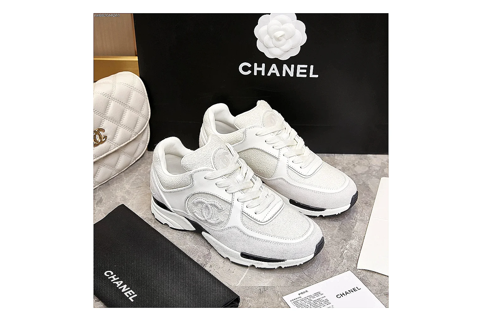Kako Sheetbase record image for Chanel White Gray Runner Sneaker thumbnail 3