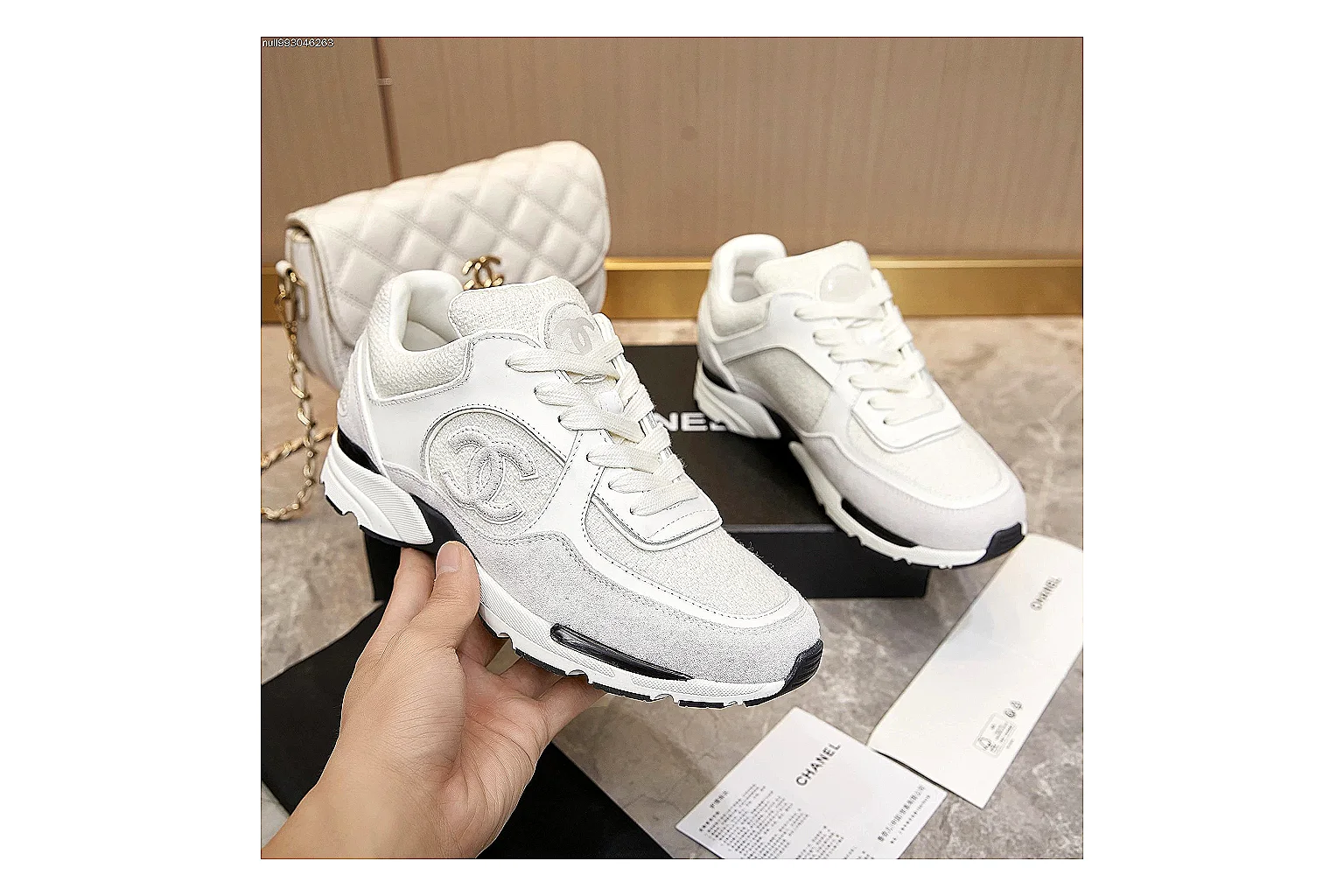Kako Sheetbase record image for Chanel White Gray Runner Sneaker