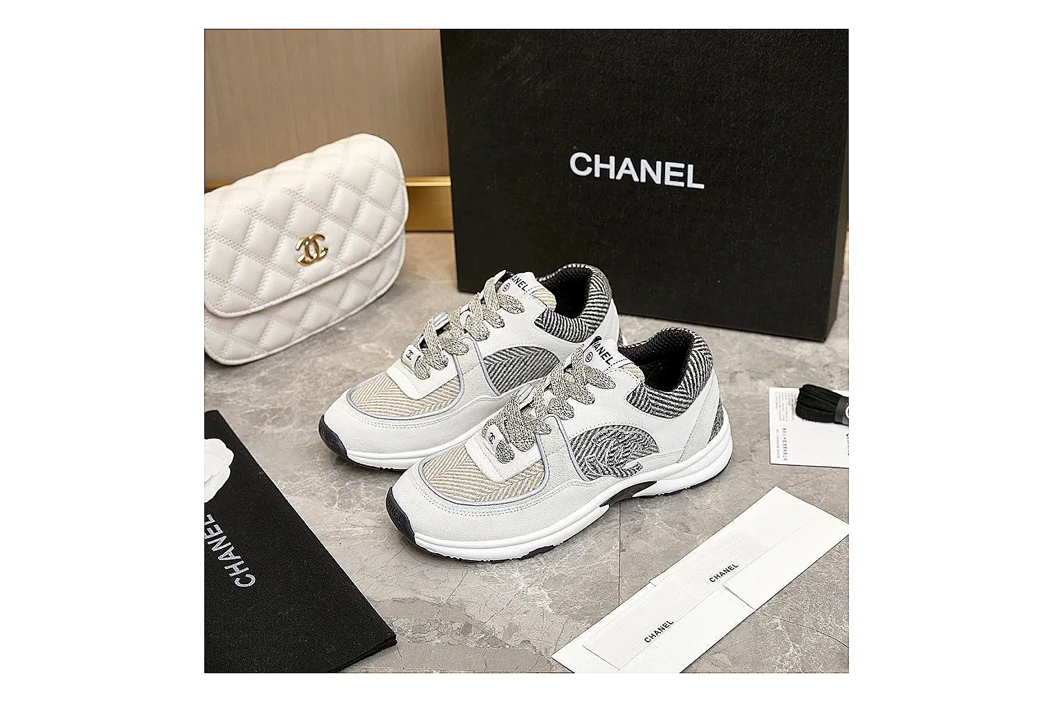 Kako Sheetbase record image for Chanel White Runner Sneaker thumbnail 3