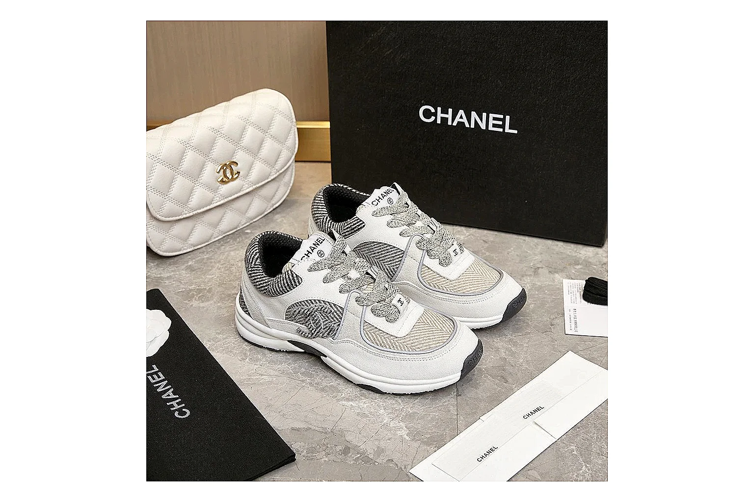 Kako Sheetbase record image for Chanel White Runner Sneaker thumbnail 6