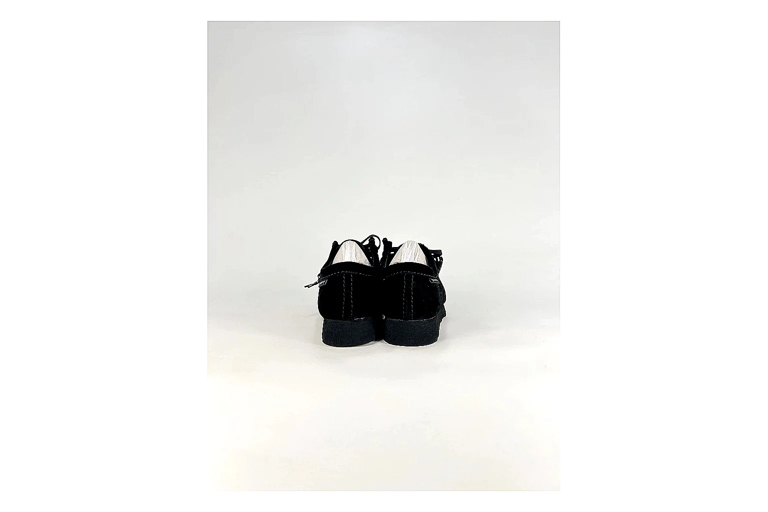 Clarks Wallabee Black Sneakers spreadsheet record image with black suede Wallabee shoes with suede texture, side-profile shape, upper panel lines, and outsole detail thumbnail 3