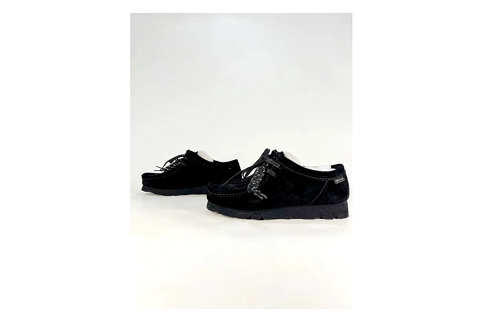 Clarks Wallabee Black Sneakers spreadsheet record image with black suede Wallabee shoes with suede texture, side-profile shape, upper panel lines, and outsole detail thumbnail 5