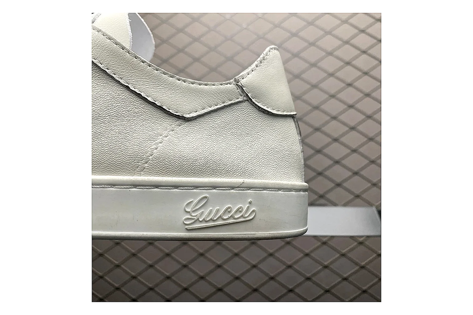 Gucci Ace White Web Stripe Sneaker Sheetbase record image with white red gold ace web-stripe low-top with leather upper and low top shape thumbnail 5
