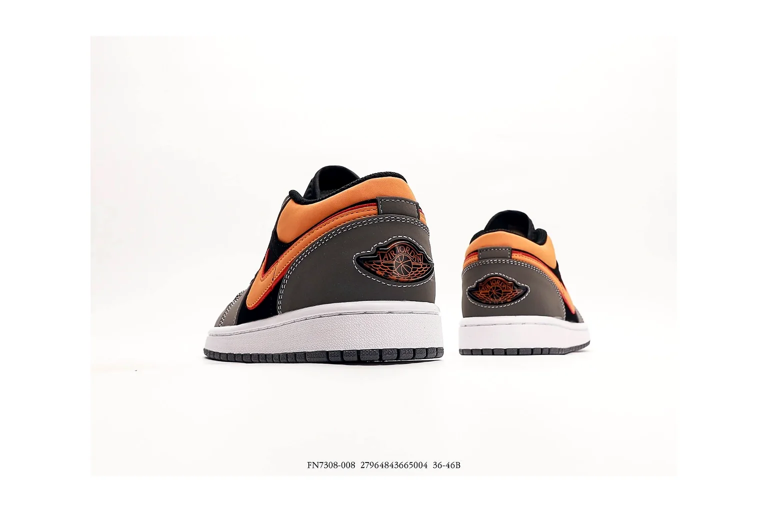 Jordan Air Jordan 1 Low Black Orange retro basketball low six photo view