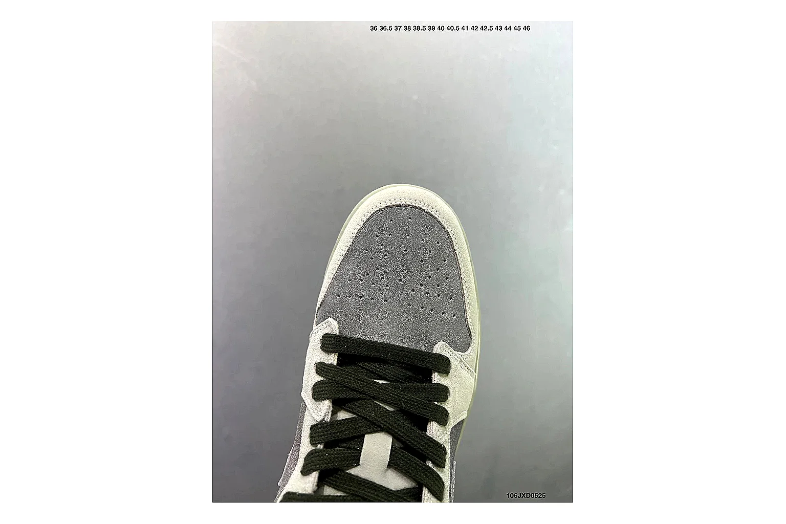 Jordan Air Jordan 1 Low Neutral Grey Sheetbase record image with white leather upper, grey Swoosh, low-cut profile and light outsole for clean streetwear style