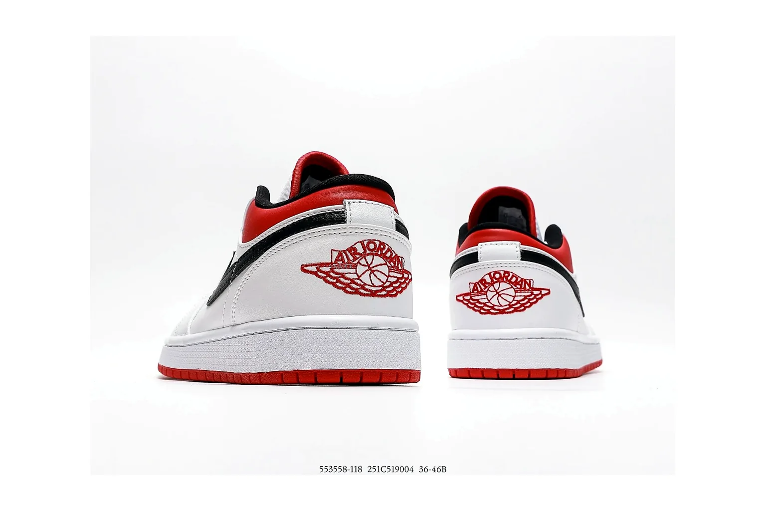 Jordan Air Jordan 1 Low White Red retro basketball low six photo view