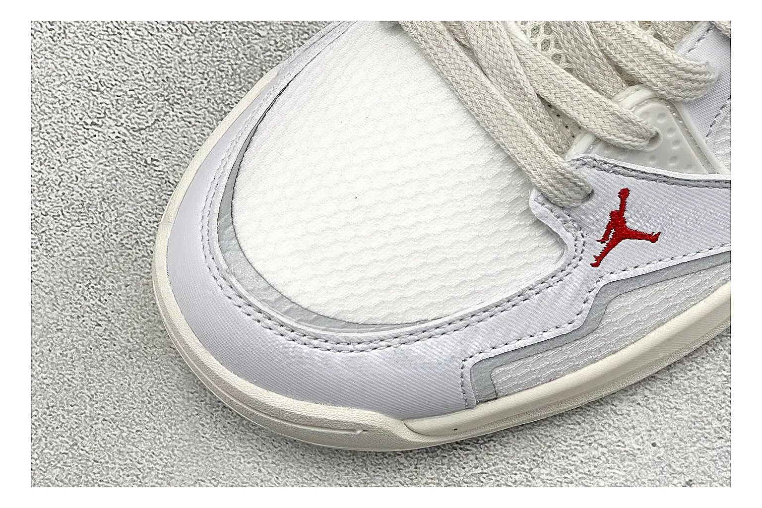 Jordan CMFT White Black spreadsheet record photo showing white and black layered court panels, red logo detail, low collar, and a clean contrast sole thumbnail 5
