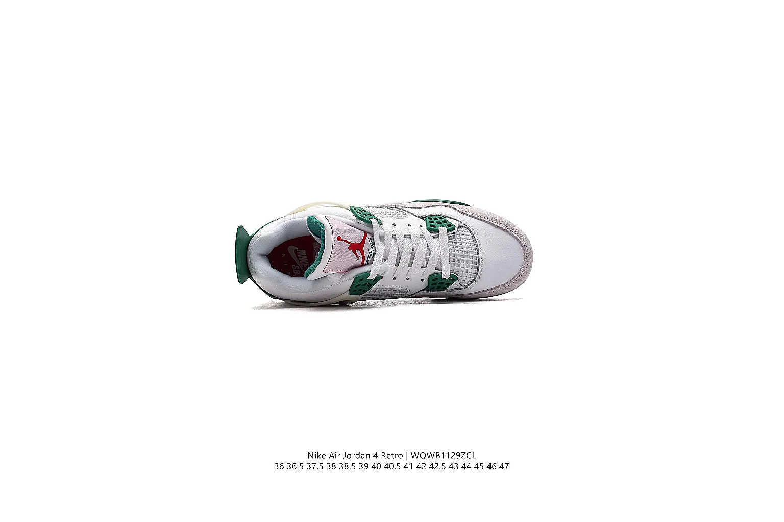 kakosheetbase.com Air Jordan White Green Jordan 4 0335 White Green mid-top product image thumbnail 3