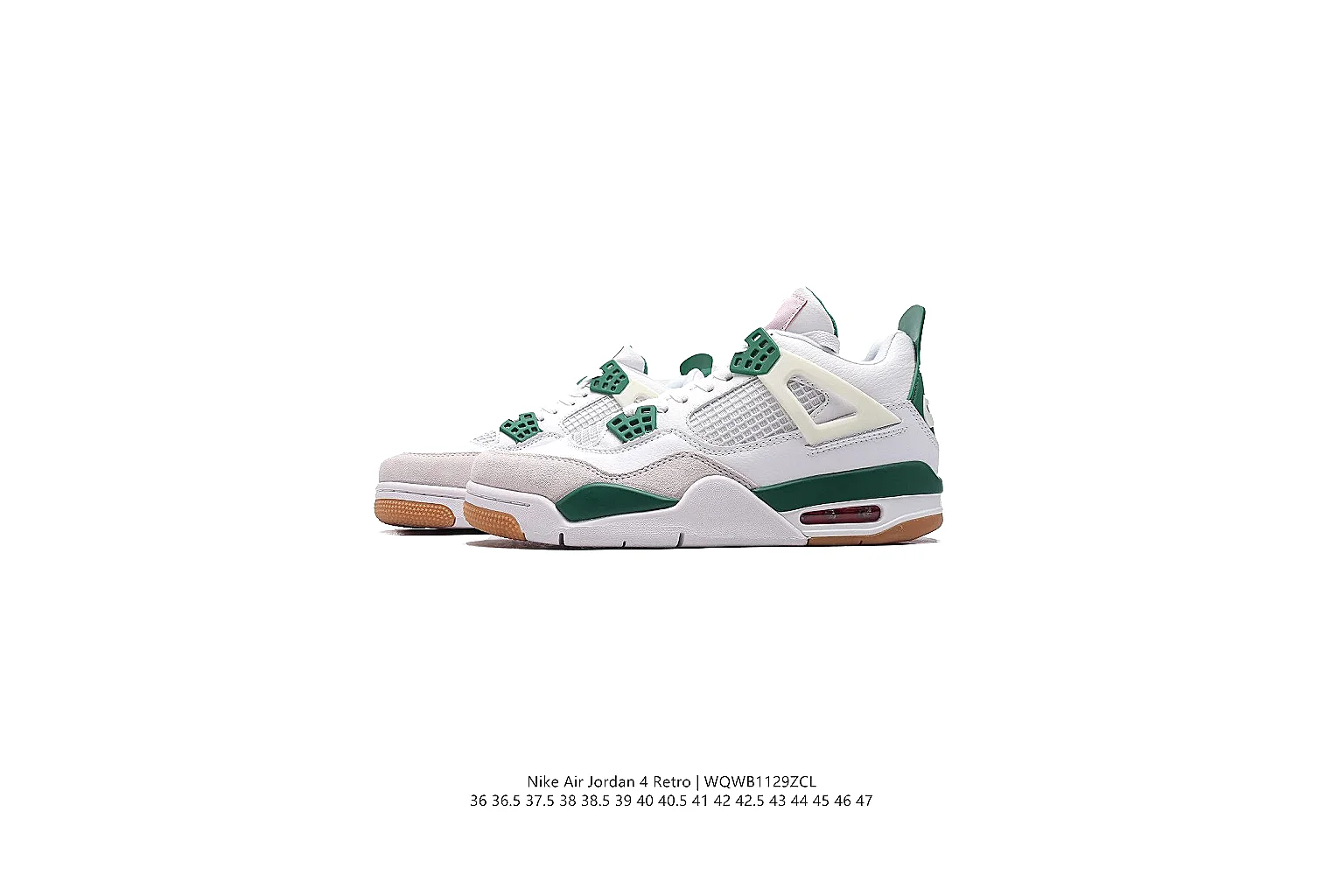kakosheetbase.com Air Jordan White Green Jordan 4 0335 White Green mid-top product image thumbnail 6