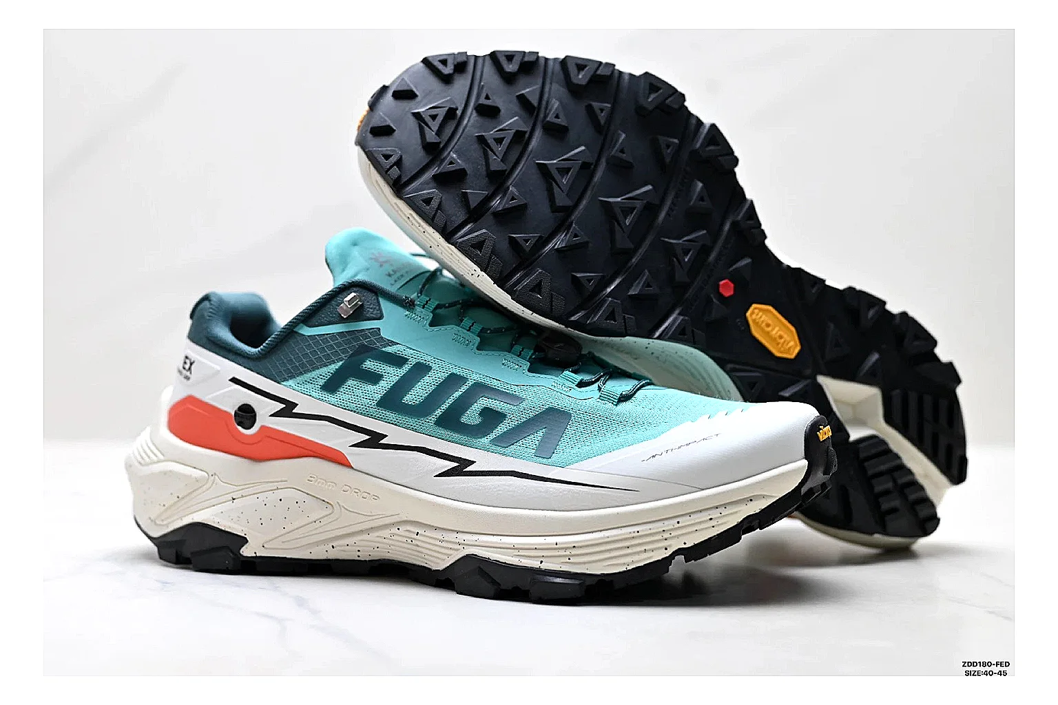 Kailas Fuga Aqua White Sneakers spreadsheet record image with aqua white outdoor running shoes with mesh texture, side-profile shape, upper panel lines, and outsole detail thumbnail 5