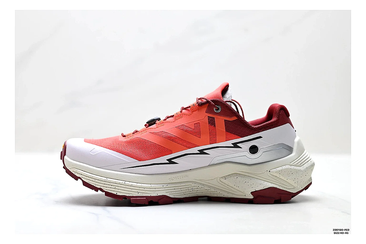 Kailas Fuga Coral White Sneakers spreadsheet record image with coral white outdoor running shoes with mesh texture, side-profile shape, upper panel lines, and outsole detail thumbnail 6