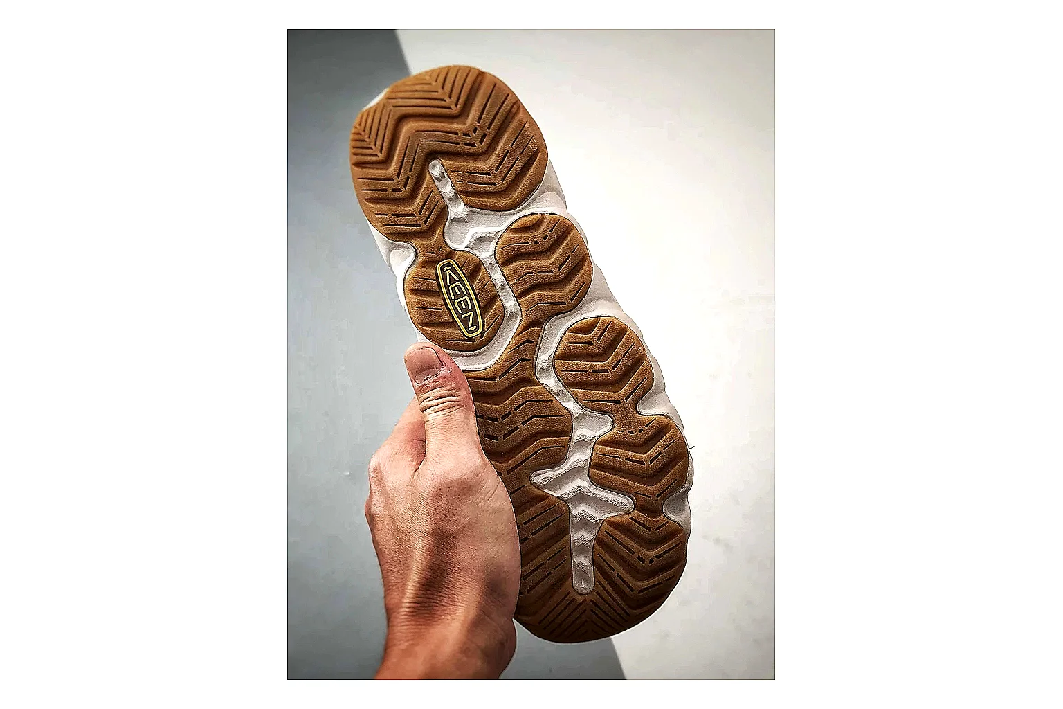KEEN Jasper Sandal Beige Taupe spreadsheet record photo showing beige taupe suede-mesh upper, outdoor sandal openings, protective toe area, and trail-casual sole thumbnail 5