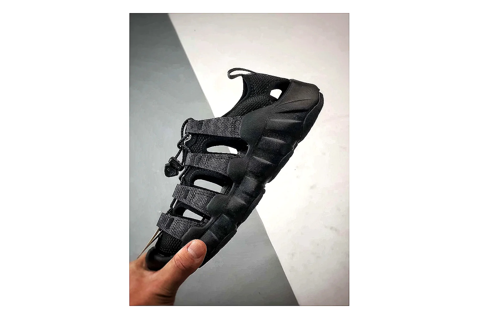 KEEN Jasper Sandal Black spreadsheet record photo showing black suede-mesh upper, outdoor sandal shape, protective toe area, and trail-casual sole thumbnail 3