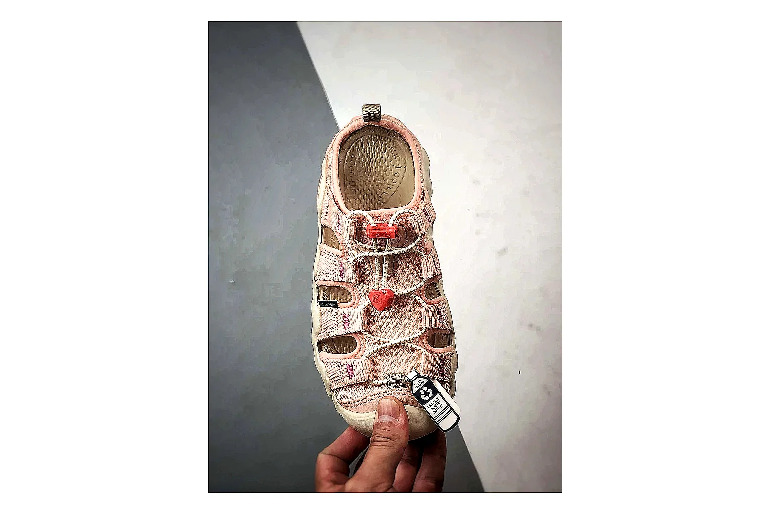KEEN Jasper Sandal Cream Red spreadsheet record photo showing cream red suede-mesh upper, outdoor sandal openings, protective toe area, and rugged sole thumbnail 6