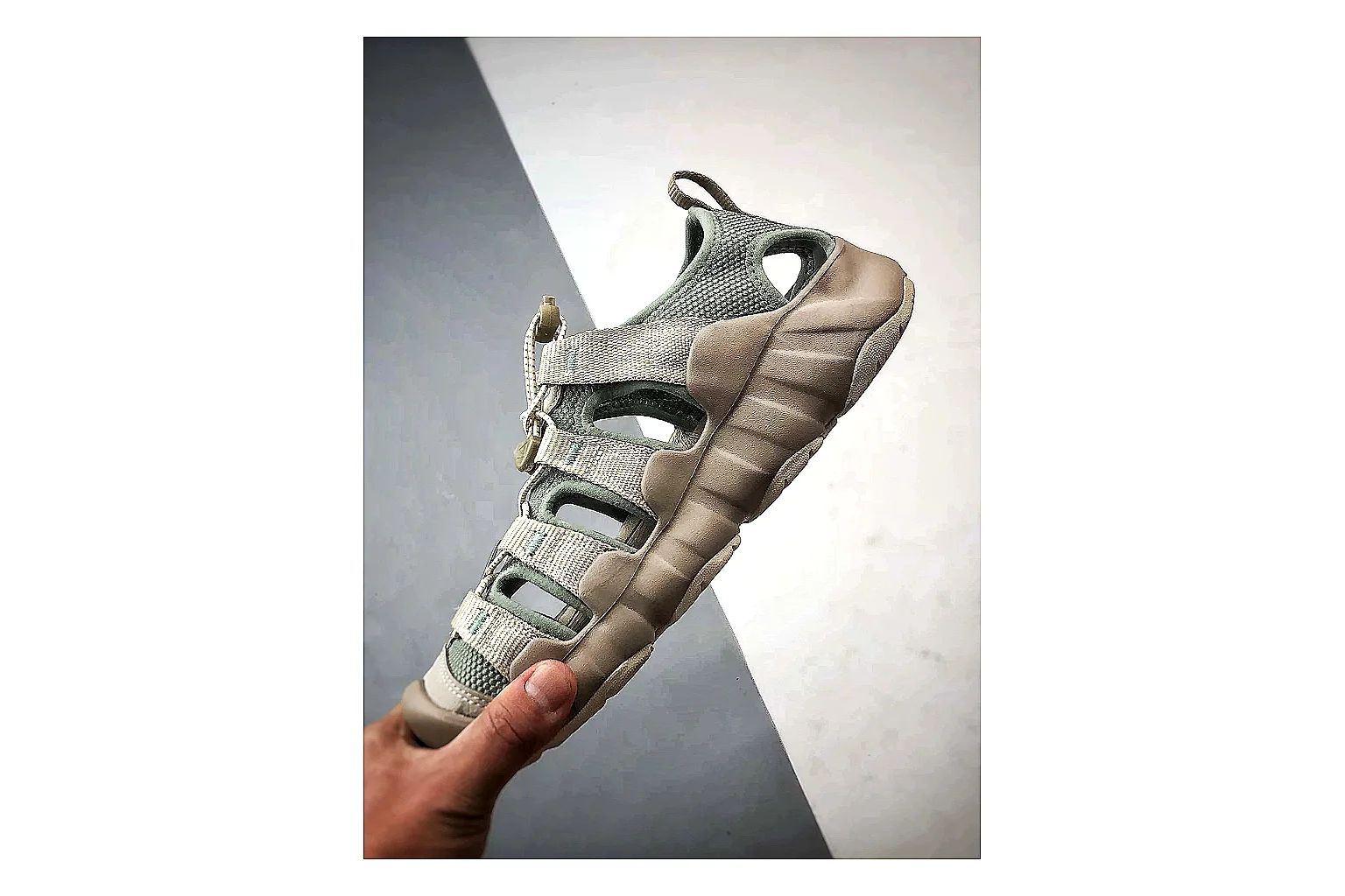 KEEN Jasper Sandal Gray Beige spreadsheet record photo showing gray beige suede-mesh upper, protective toe area, sandal-style openings, and trail-ready sole thumbnail 3