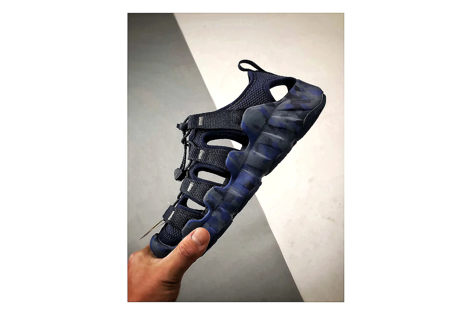 KEEN Jasper Sandal Navy Blue spreadsheet record photo showing navy blue suede-mesh upper, sandal openings, protective front shape, and outdoor casual outsole thumbnail 3