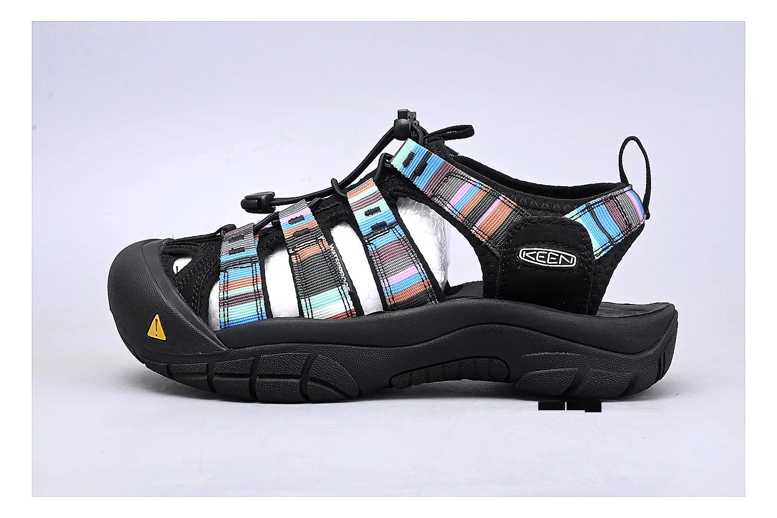 KEEN Zerraport Black Iridescent Sheetbase record image with black iridescent zerraport outdoor sandal with mixed upper and sandal shape