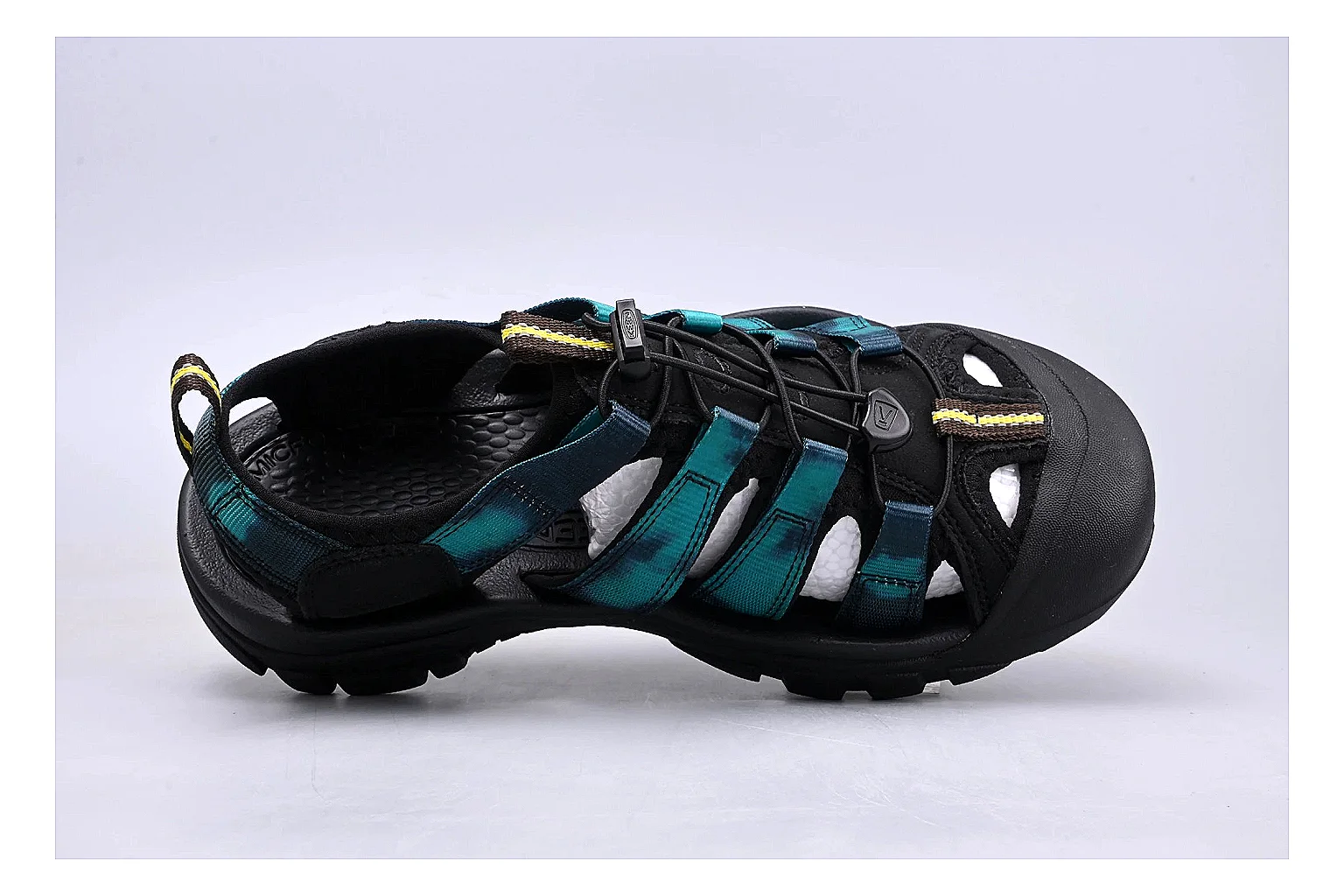 KEEN Zerraport Black Teal Sandal Sheetbase record image with black teal zerraport outdoor sandal with mixed upper and sandal shape thumbnail 2